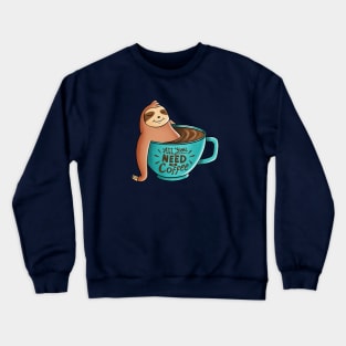 Coffee Sloth Crewneck Sweatshirt